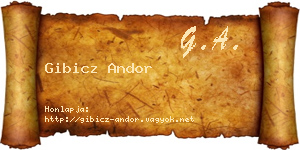 Gibicz Andor névjegykártya